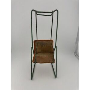 Vintage Miniature Metal Porch Swing Dollhouse Furniture Display‎ Green